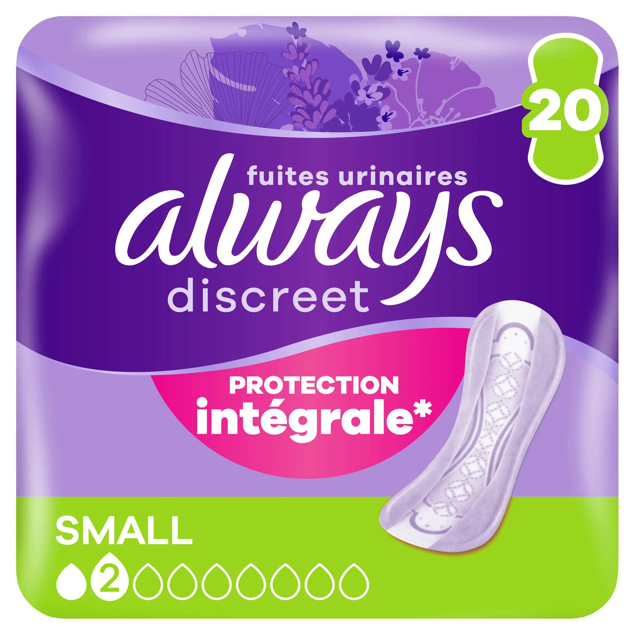 ALWAYS Discreet Serviettes pour fuites urinaires small