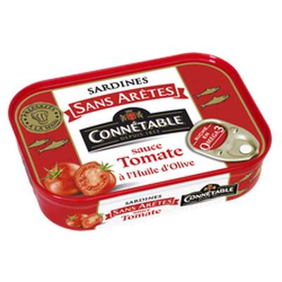Sardines sans arêtes sauce tomate à l'huile d'olive, Connetable (140 g)