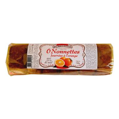 FORTWENGER Nonnettes au Miel fourrées Orange, 150g