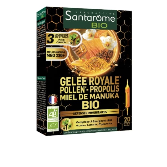 Complément alimentaire Défenses Immunitaires Gelée Royale Pollen Propolis Miel Manuka Bio SANTAROME