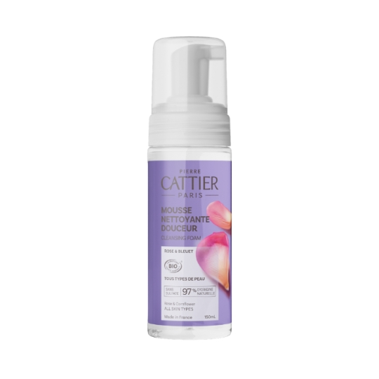 Mousse Visage Nettoyante Douceur Rose & Bleuet Bio CATTIER