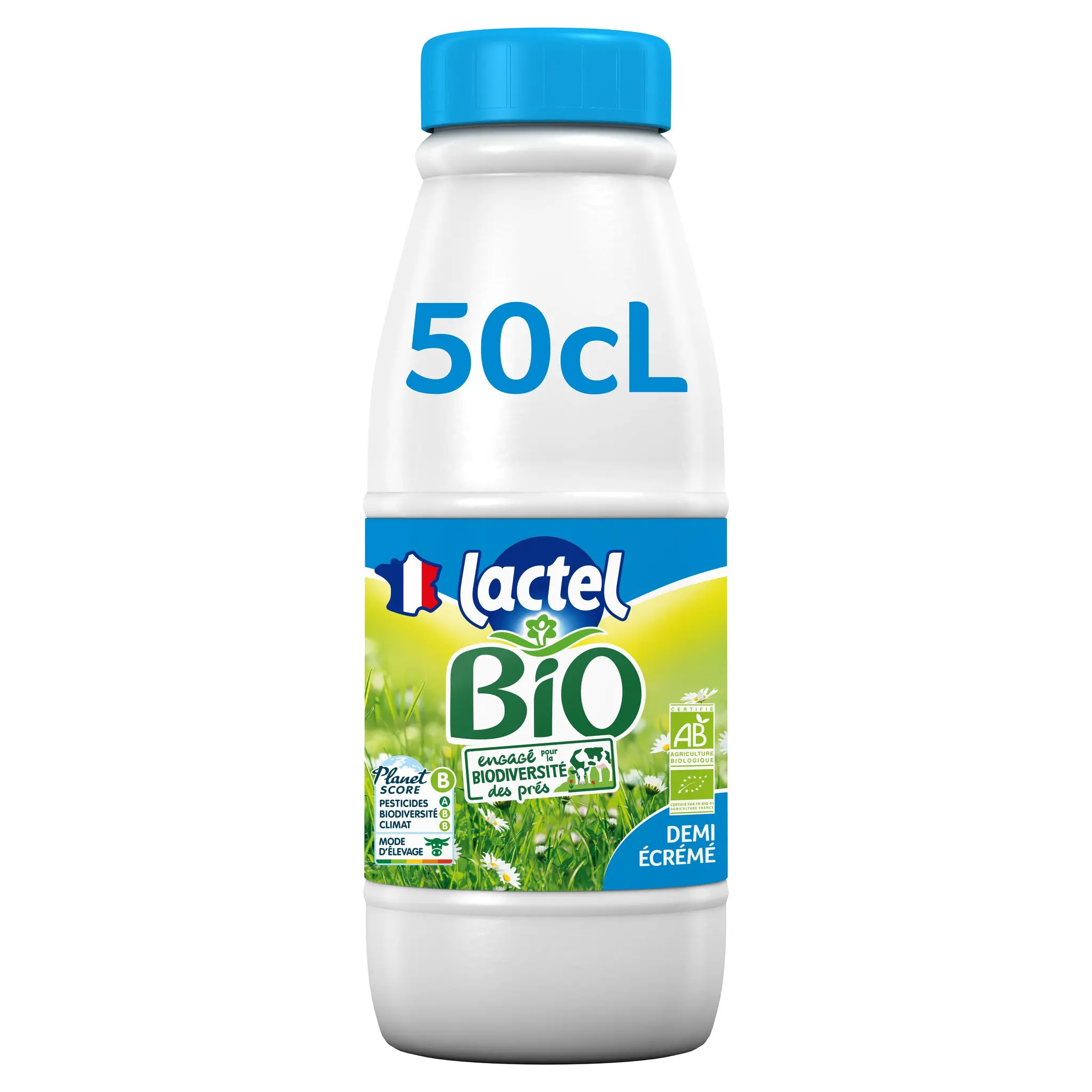 LACTEL Lait demi-écrémé bio UHT