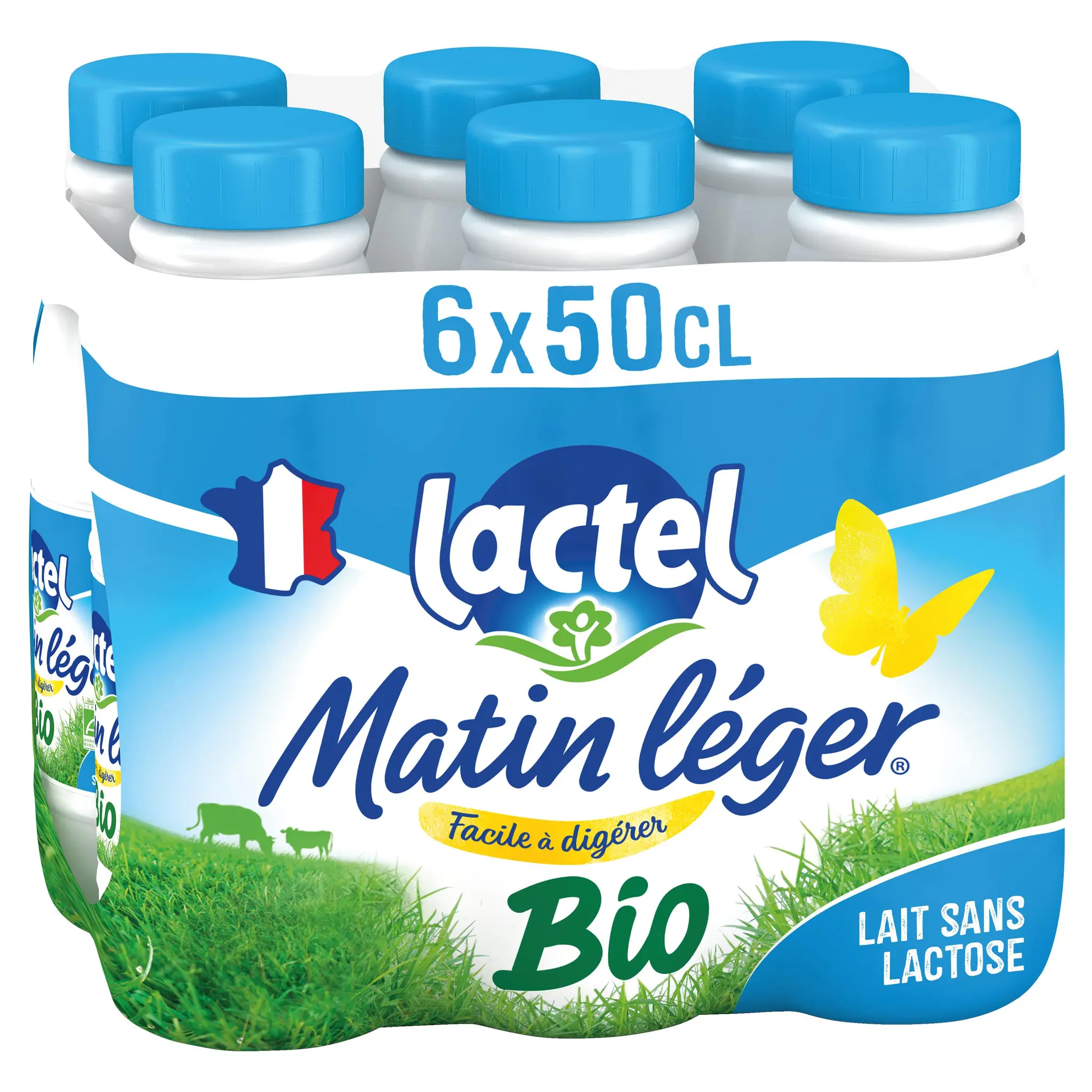 LACTEL Matin léger Lait bio facile à digérer sans lactose