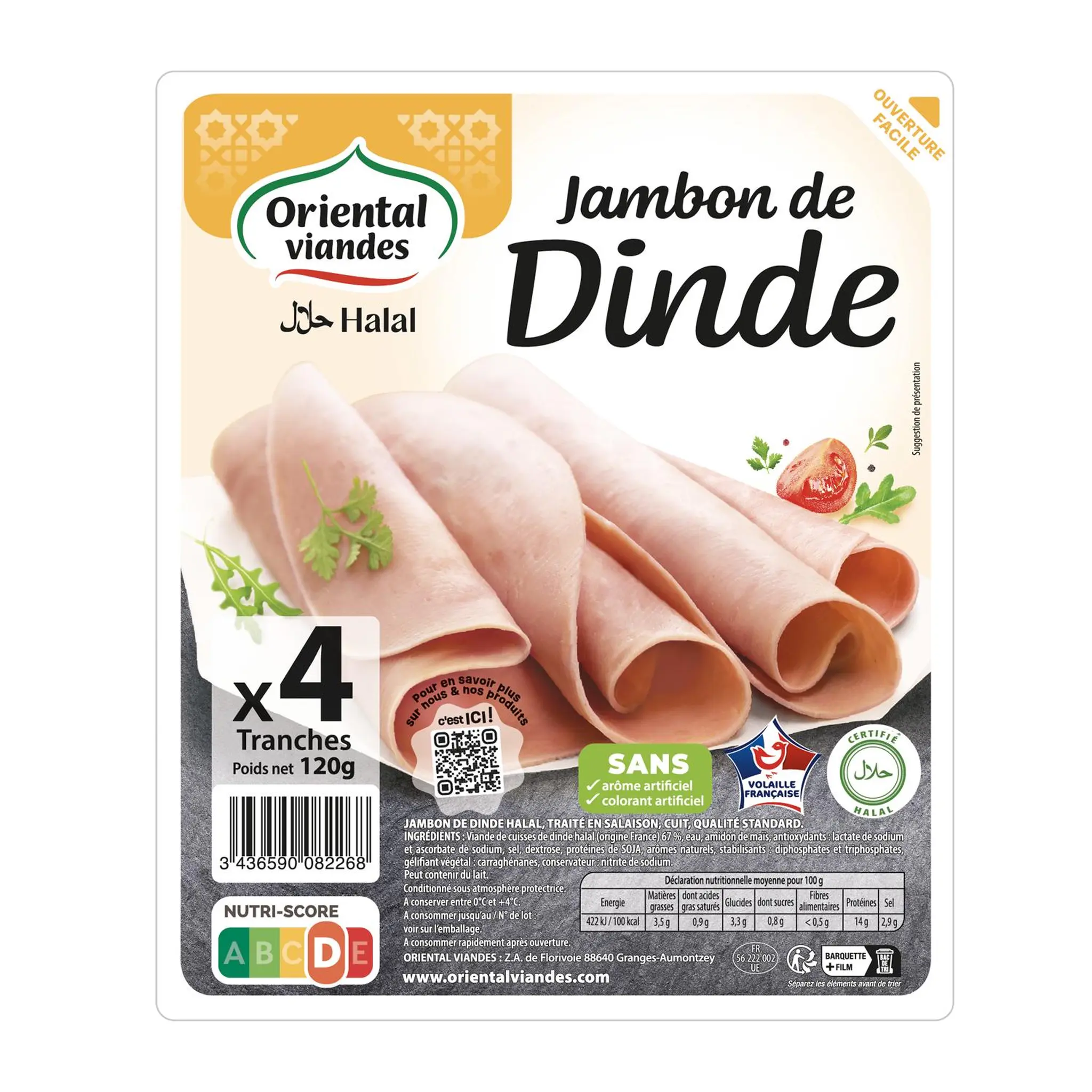 ORIENTAL VIANDES Jambon de dinde halal