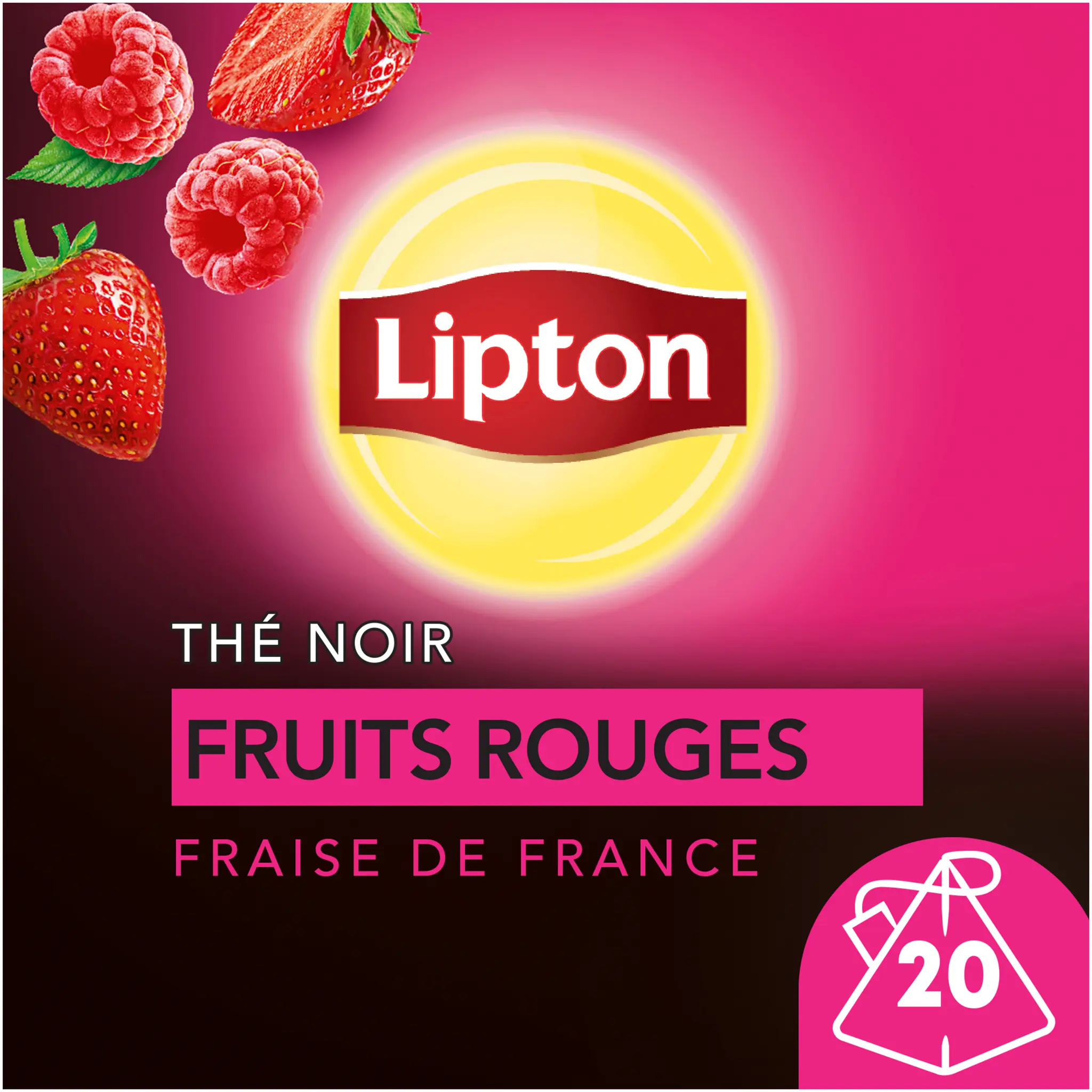 LIPTON Thé noir aux fruits rouges et à la fraise de France