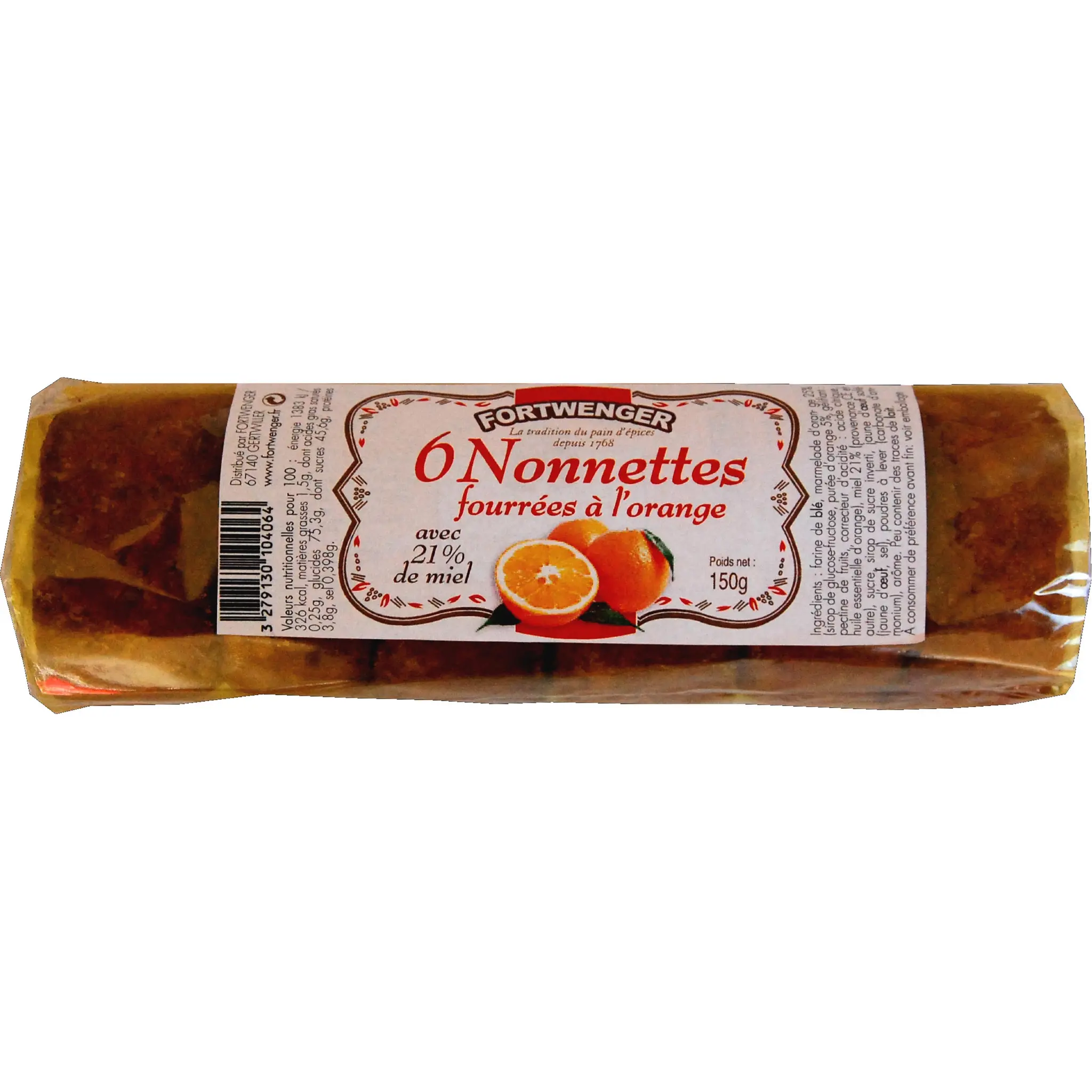 FORTWENGER Nonnettes au miel fourrées à l'orange