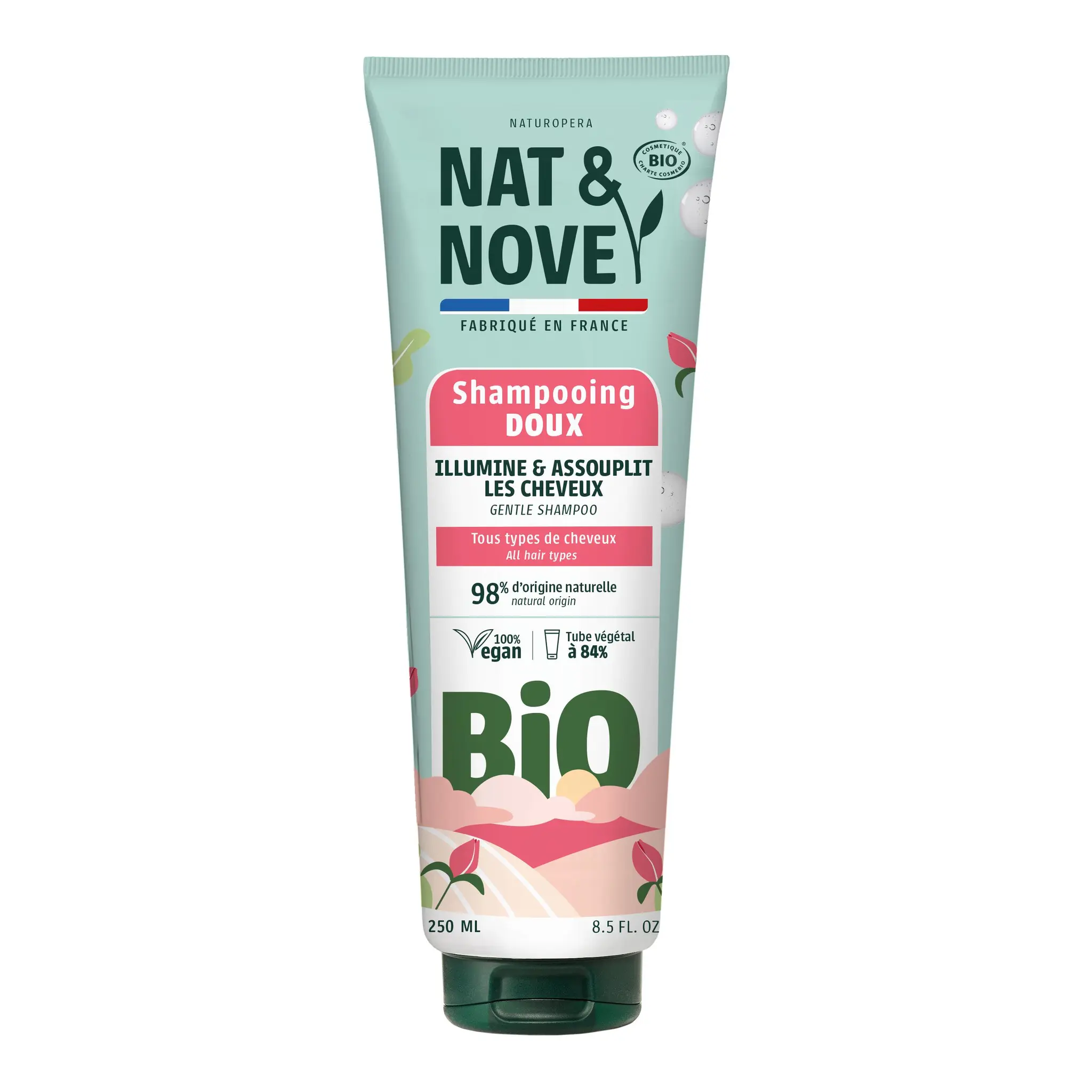 NAT&NOVE Shampoing bio doux & soyeux tous types de cheveux