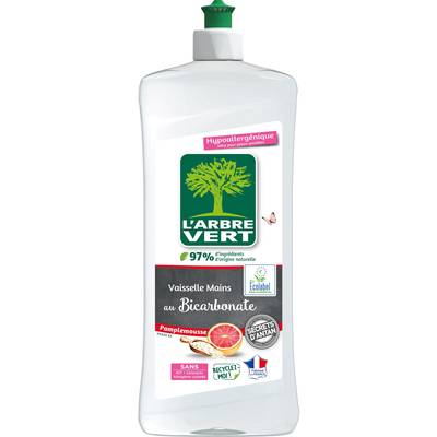 L'arbre Vert Liquide vaisselle Bicarbonate Pamplemousse Hypoallergénique, 750ml