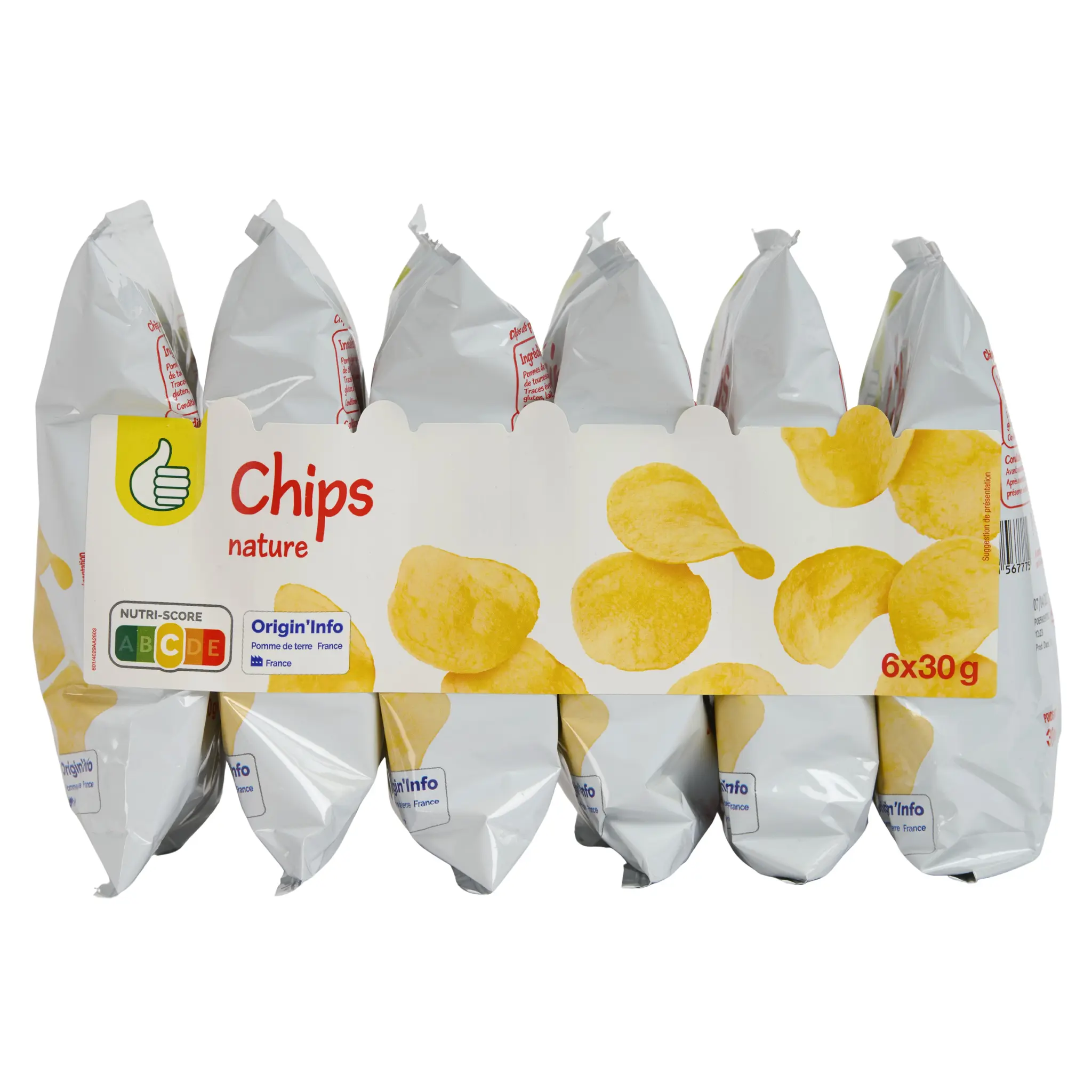 POUCE Chips nature sachets individuels
