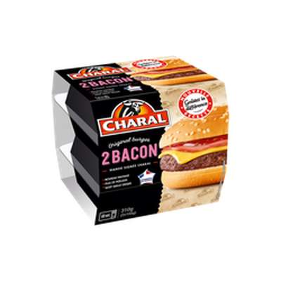 Cheese-burger au bacon, Charal (x 2, 155 g)