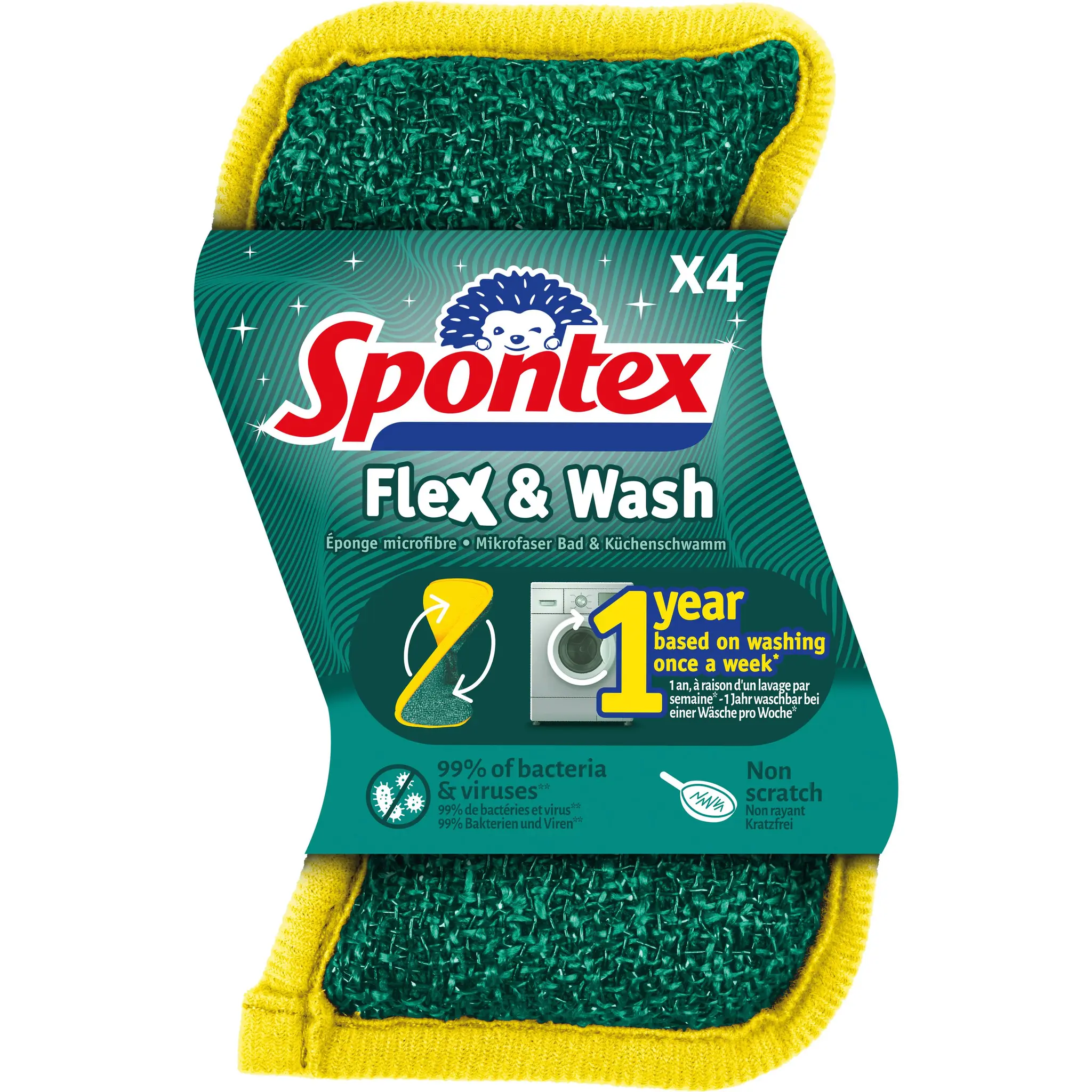 SPONTEX Flex & Wash eponge microfibre multi-usages ne raye pas