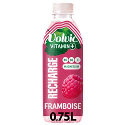 Boisson aromatisée Vitamin+ recharge saveur framboise, Volvic (75 cl)