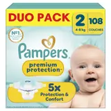 Couches Premium Protection 4-8kg Taille 2 PAMPERS