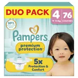 Couches Premium Protection 9-14kg Taille 4 PAMPERS