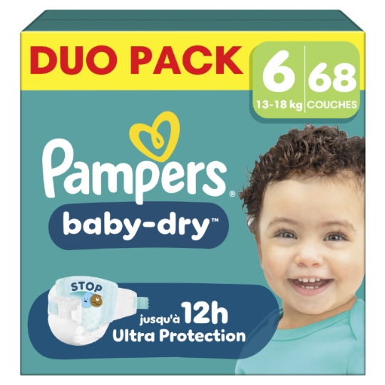 Couches Baby-Dry Pants 13-18kg Taille 6 PAMPERS