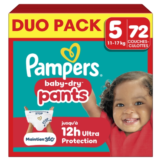 Couches Culottes Baby -Dry Pants Taille 5, 72 ( 11kg-17kg) PAMPERS