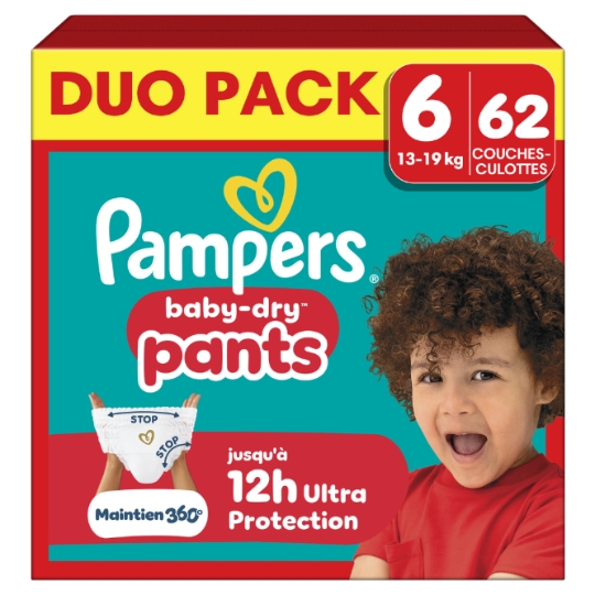 Couches-Culottes Baby-Dry Pants 13-19kg Taille 6 PAMPERS