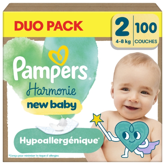 Couches Harmonie New Baby Hypoallergénique (4-8 kg) PAMPERS