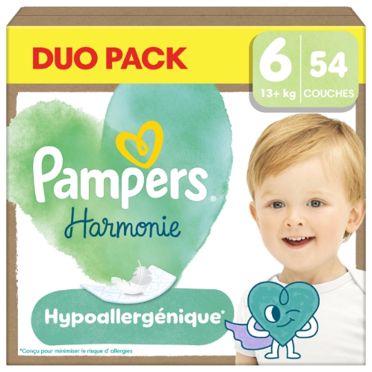 Couches Harmonie 13kg et + Taille 6 PAMPERS