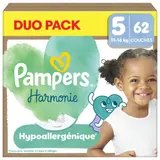 Couches Harmonie Taille 5 (11-16kg) Hypoallergénique PAMPERS