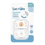 Sucettes Silicone Nouveau-nés 0-2 Mois Anatomique Anti-Irritations Collerette Confort+ Essentiel LUC ET LEA