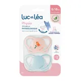 Sucettes Plastique D'Origine Végétale 6-18 Mois Physiologique Anti-irritations Oiseau Physio LUC ET LEA