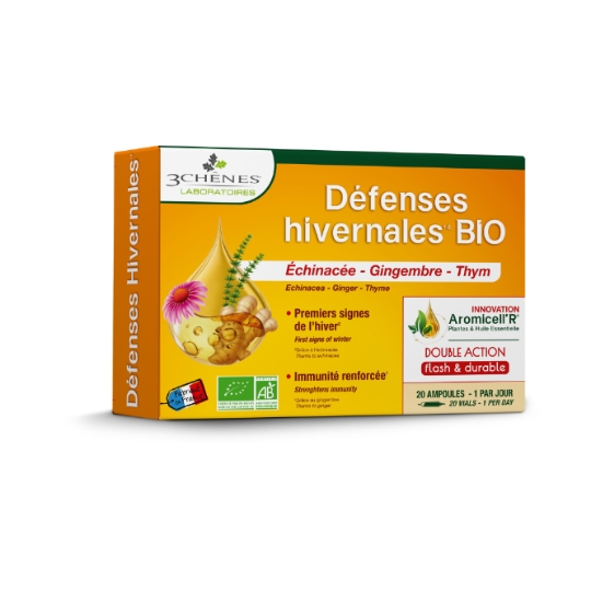 Complément alimentaire Défenses Hivernales Immunité Renforcée Echinacee Gingembre Thym Bio 3 CHENES LABORATOIRES