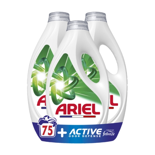 Lessive Liquide +Active Odor Defense Touch of Febreze 75 Lavages ARIEL