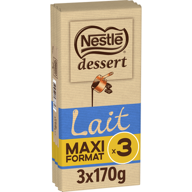 Chocolat au lait NESTLE DESSERT tablette x3 510g