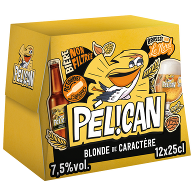 Bière blonde de Caractère Non-Flitrée PELICAN 7,5° 12x25cl