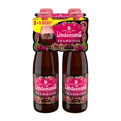 Bière LINDEMANS framboise 1,1° 4x25cl 3+1 offerte