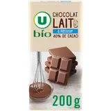 Chocolat lait à pâtisser U BIO,  tablette 200g