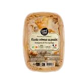 Risotto crémeux au poulet champignons de paris et copeaux de fromage,1 part, 300g