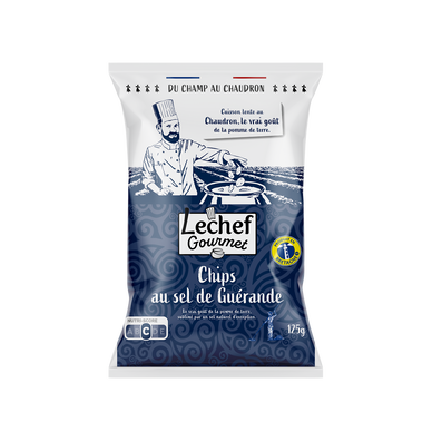 Chips artisanales au sel de Guérande cuite au chaudron, sachet de 125g
