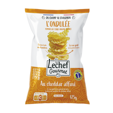 Chips pommes de terre saveur cheddar affiné LECHEF GOURMET125g