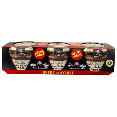 Terrine foie de volaille Mère Lalie binic terrine 3x180g