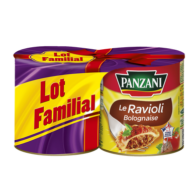 Ravioli à la sauce bolognaise PANZANI, 2 boites de 800g