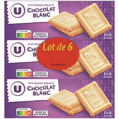 Petit beurre chocolat blanc, tablette 6x150g 900g
