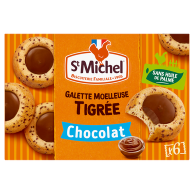 Galettes Moelleuses coeur chocolat - ST MICHEL - x6 - 180g