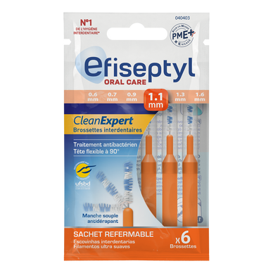 Brossettes clean expert 1,1mm EFISEPTYL, x6
