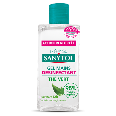 Gel désinfectant mains SANYTOL Thé vert action renforcée 75mL