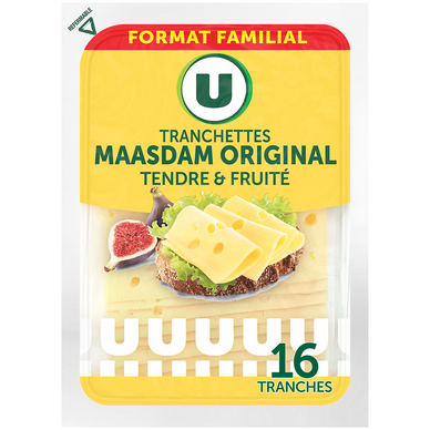 Maasdam 27%MG format familial - 16 tranches - 320g