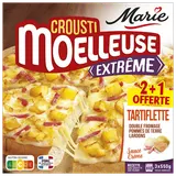 Pizza croustillant moelleuse tartiflette à la mozzarella sauce crème pommes de terre, lardons cuits fumés et reblochon MARIE, 2 x 550g +1 offerte