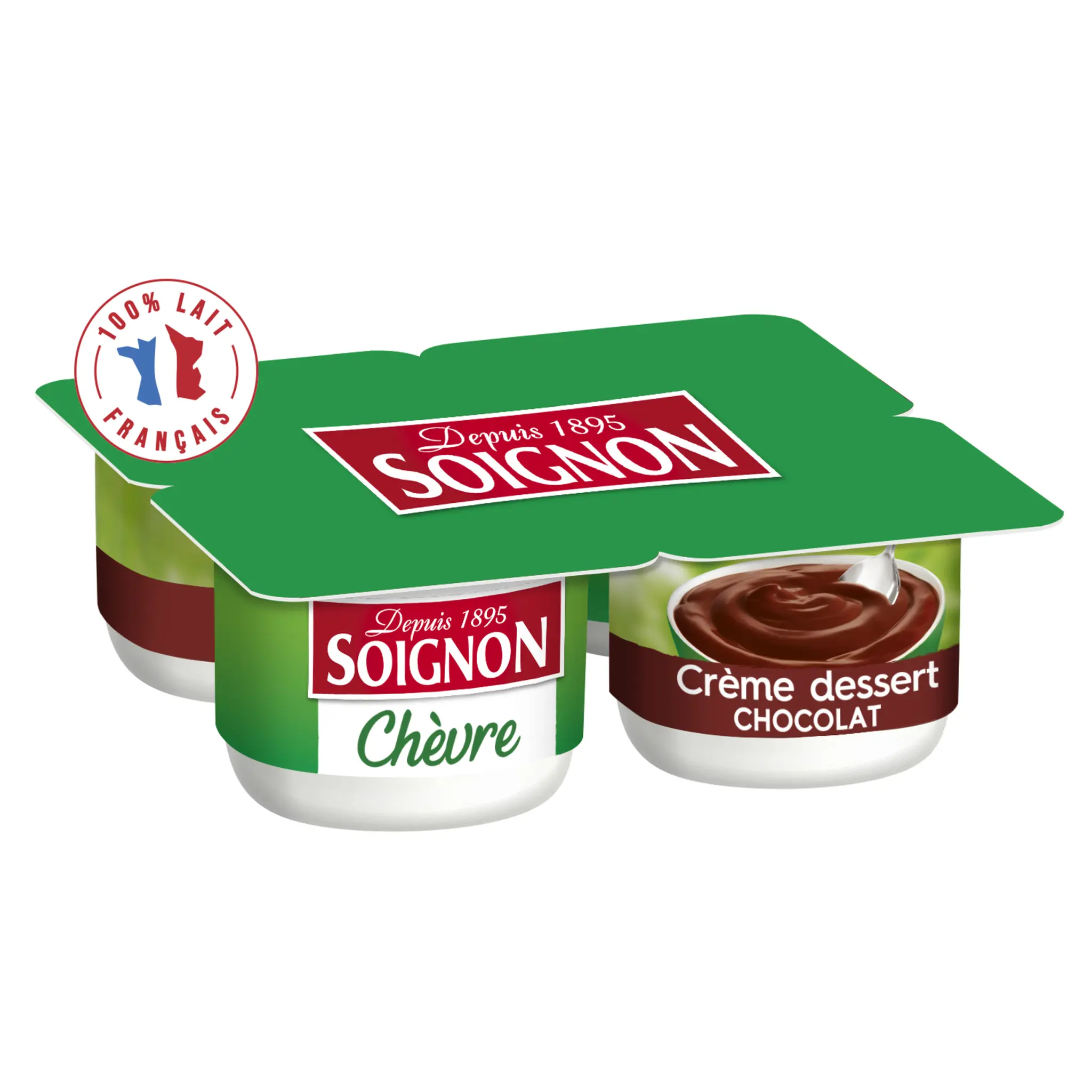 SOIGNON Crème dessert au chocolat au lait de chèvre