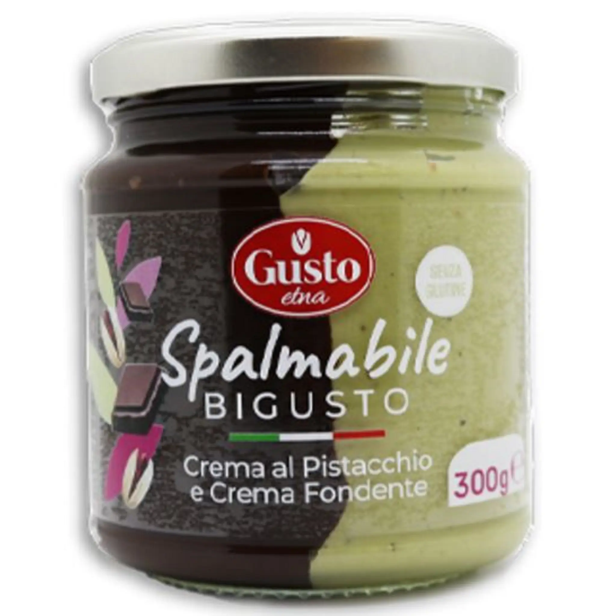 GUSTO ETNA Pâte à tartiner fondante à la pistache et au chocolat