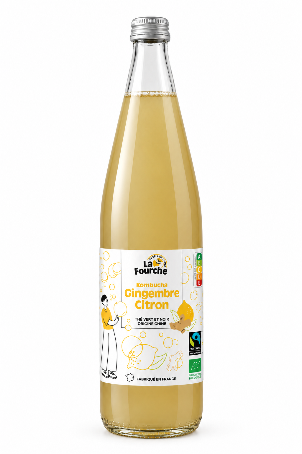 Kombucha gingembre citron bio et équitable