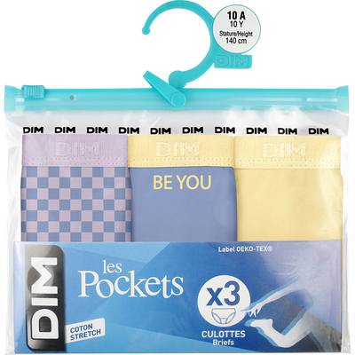 Dim Slip Pocket Coton x3, Taille 14 ans