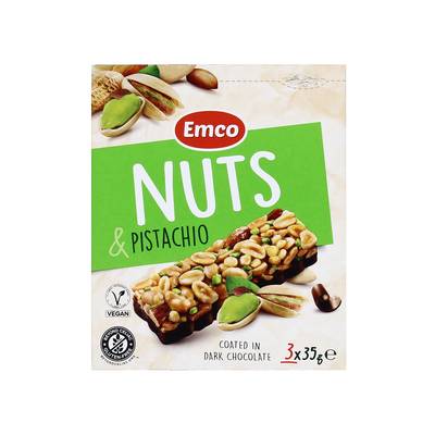 Emco Barre céréales pistache, 3 barres