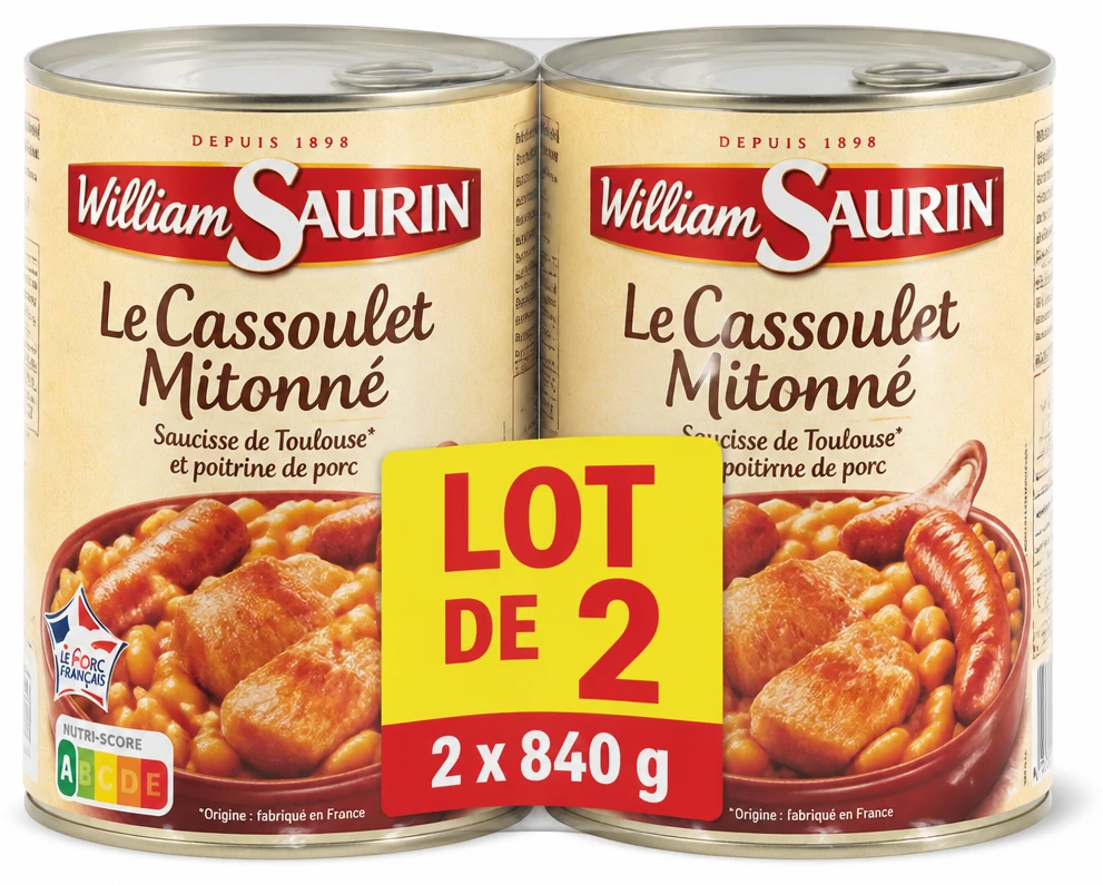 William Saurin Le Cassoulet Mitonné, lot de 2