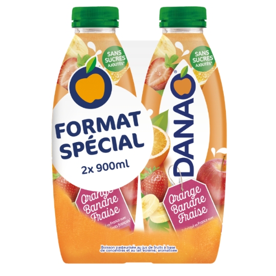 Boisson Lactée Orange Banane Fraise Sans Sucres Ajoutés DANAO